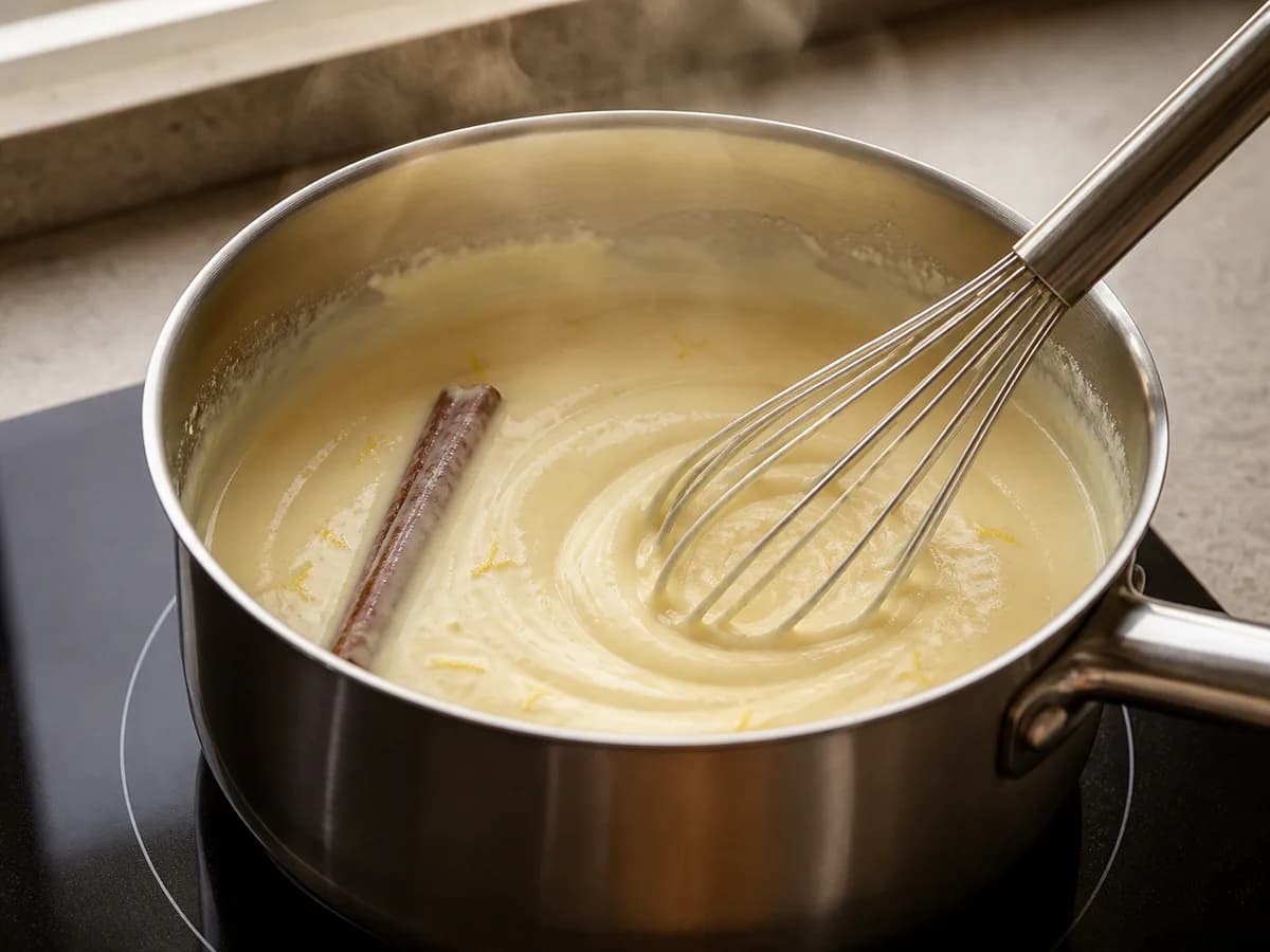 Preparação de Morangos em Taças de Leite Creme durante a confeção