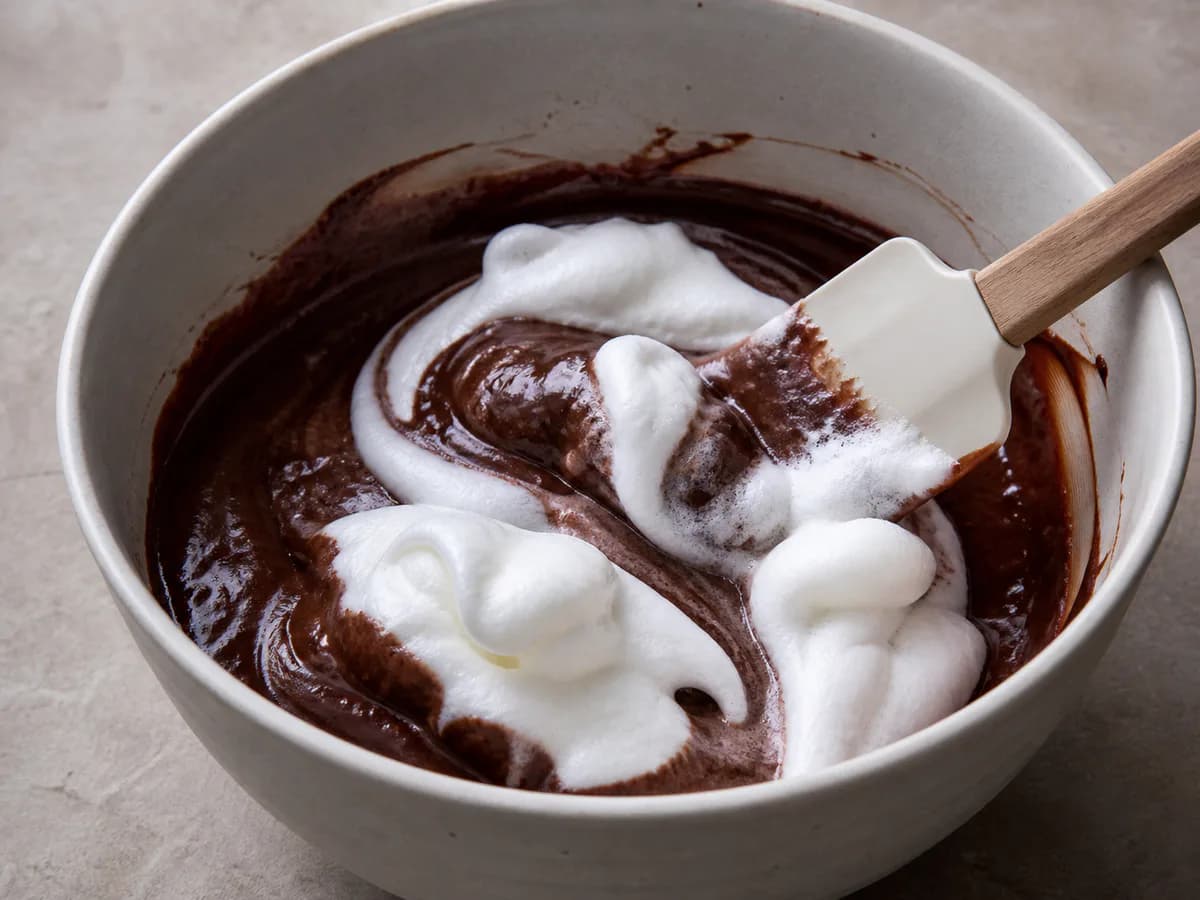 Preparação de Mousse de Chocolate com Seis Ovos Pasteurizados durante a confeção