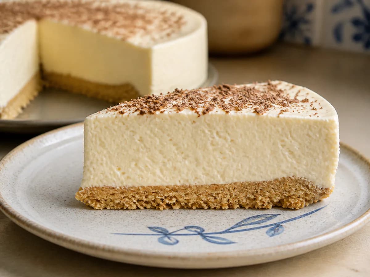 Pormenor de uma porção de Mousse Deliciosa de Bolacha Maria