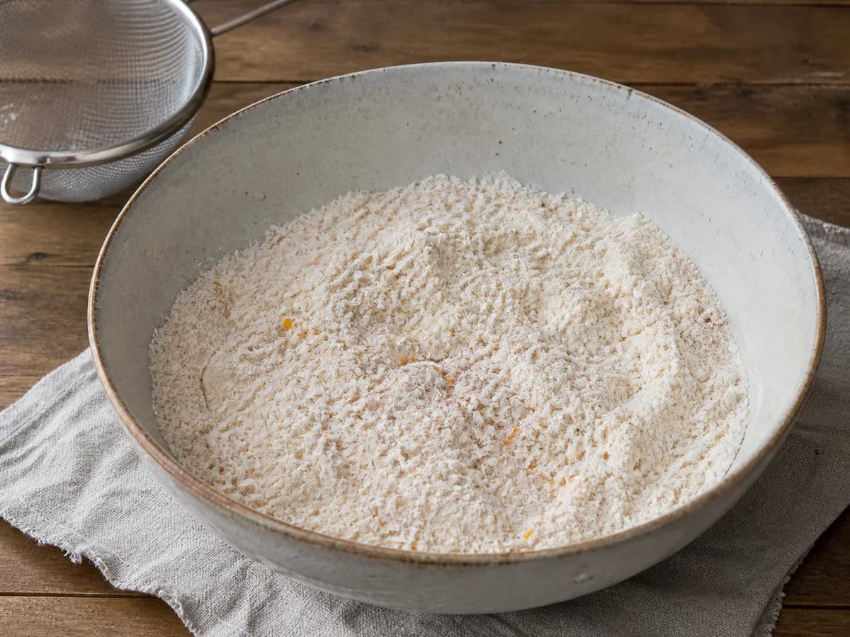 Preparação de O Melhor Bolo de Batata Doce com Coco durante a confeção