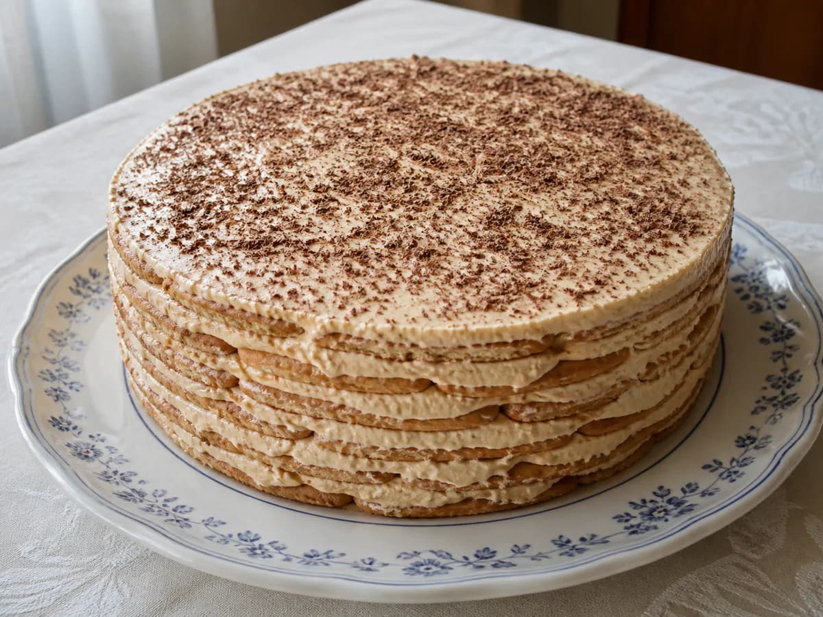 Bolo de Bolacha com Creme de Manteiga e Café