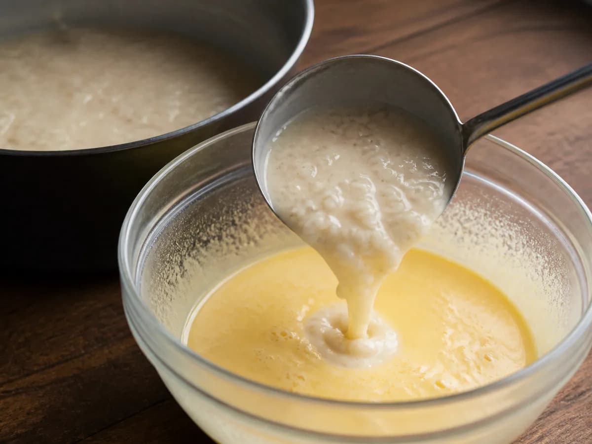 Preparação de O Melhor E Mais Cremoso Arroz Doce durante a confeção
