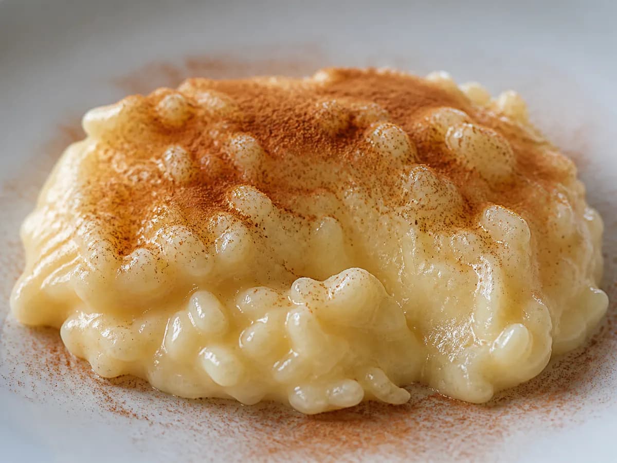 Pormenor de uma porção de O Melhor E Mais Cremoso Arroz Doce