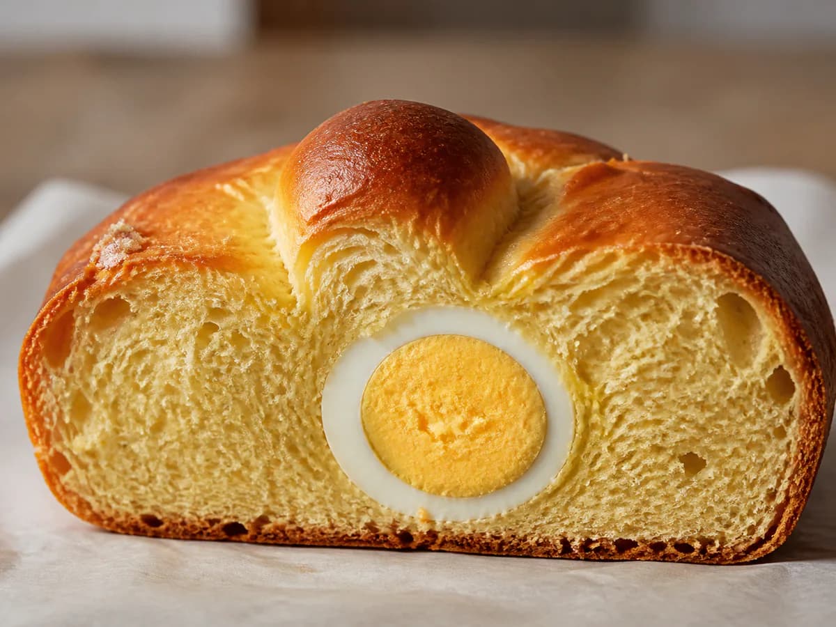 Pormenor de uma porção de O Meu Folar de Páscoa (Folar de Massa\/Pão)