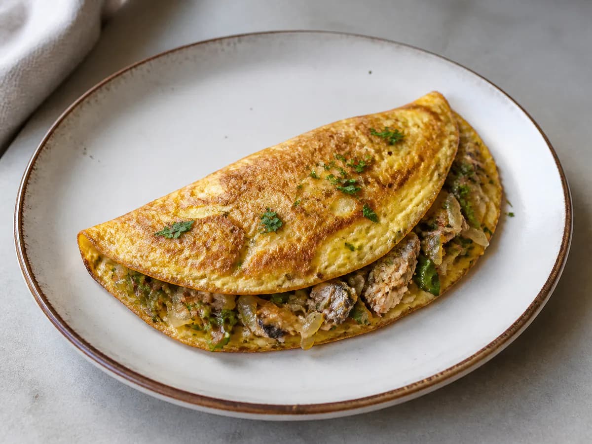Omelete de Sardinha Refogada