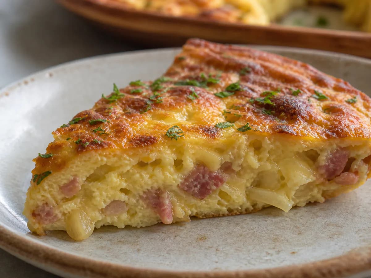 Pormenor de uma porção de Omelete no Forno à Portuguesa
