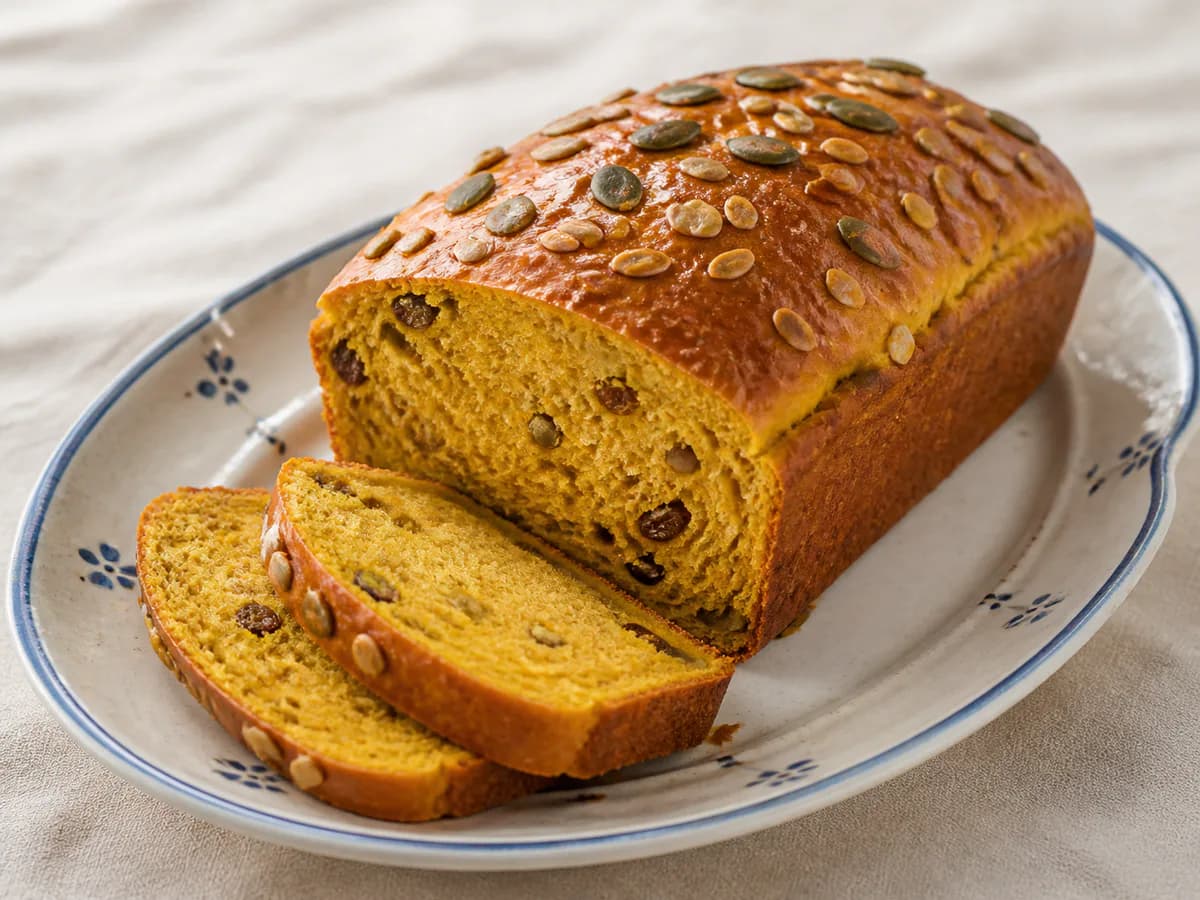 Pão de Abóbora com Sementes e Passas