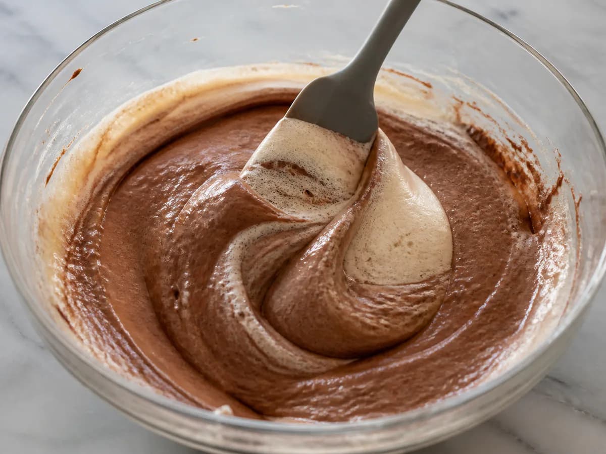 Preparação de Pão de Ló de Chocolate Bimby durante a confeção