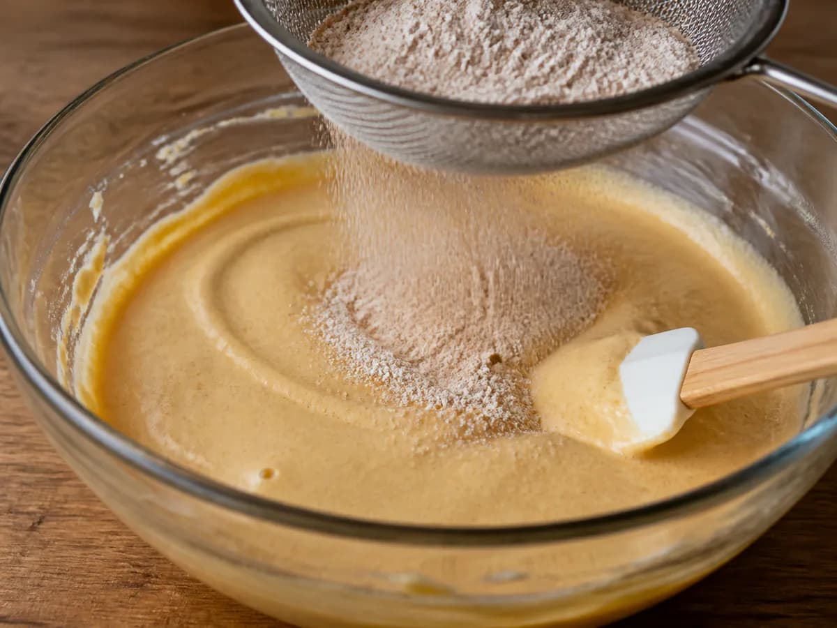 Preparação de Pão de Ló de Mel da Tia Guida durante a confeção