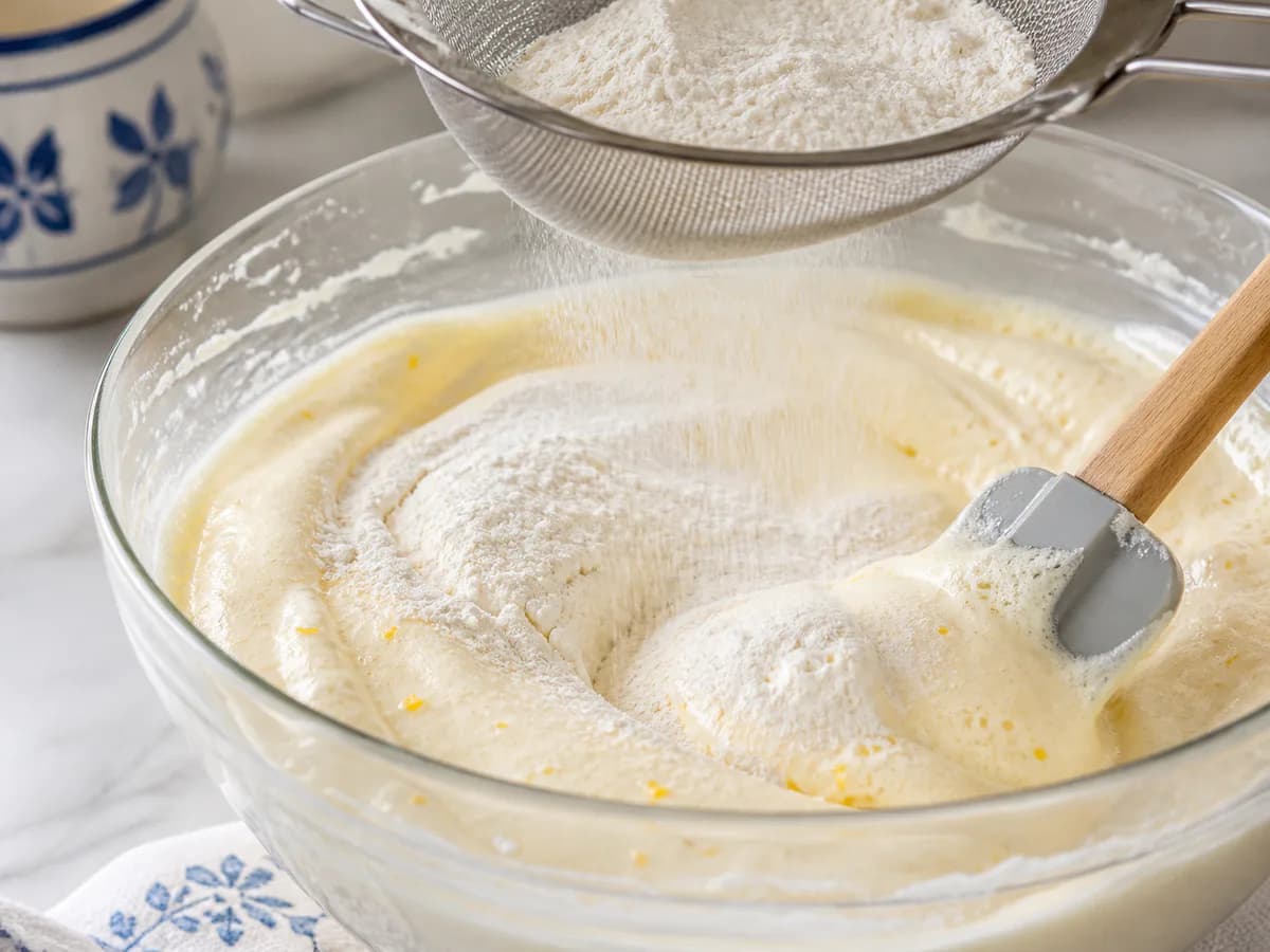 Preparação de Pão de Ló Rápido em 5 Minutos durante a confeção