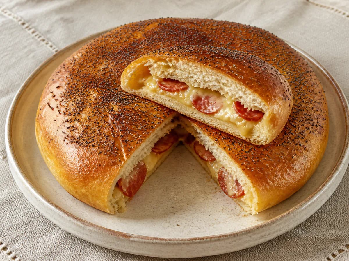 Pão Recheado com Chouriço e Queijo