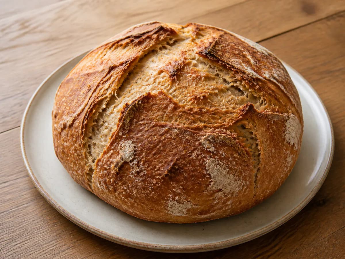 Pão Sem Amassar de Trigo e Centeio