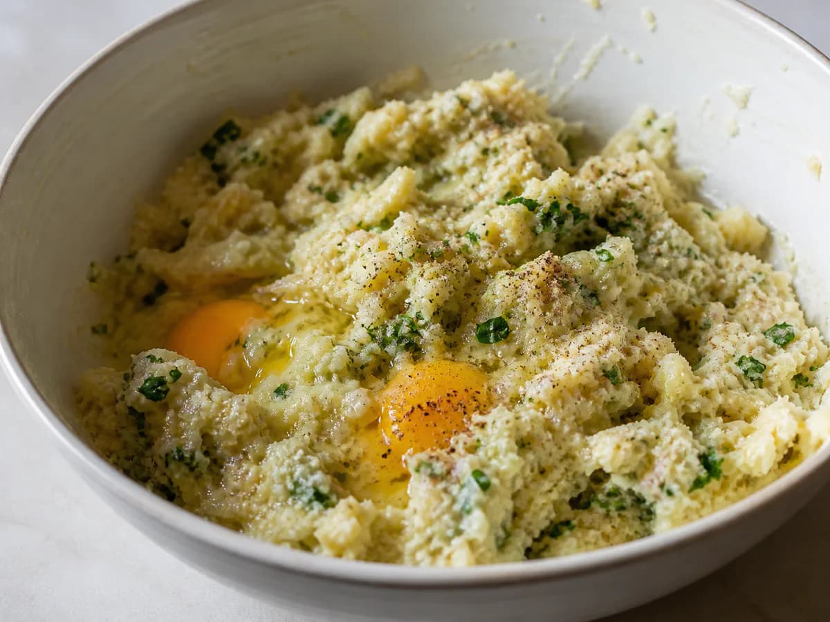 Preparação de Pastéis de Bacalhau no Forno durante a confeção