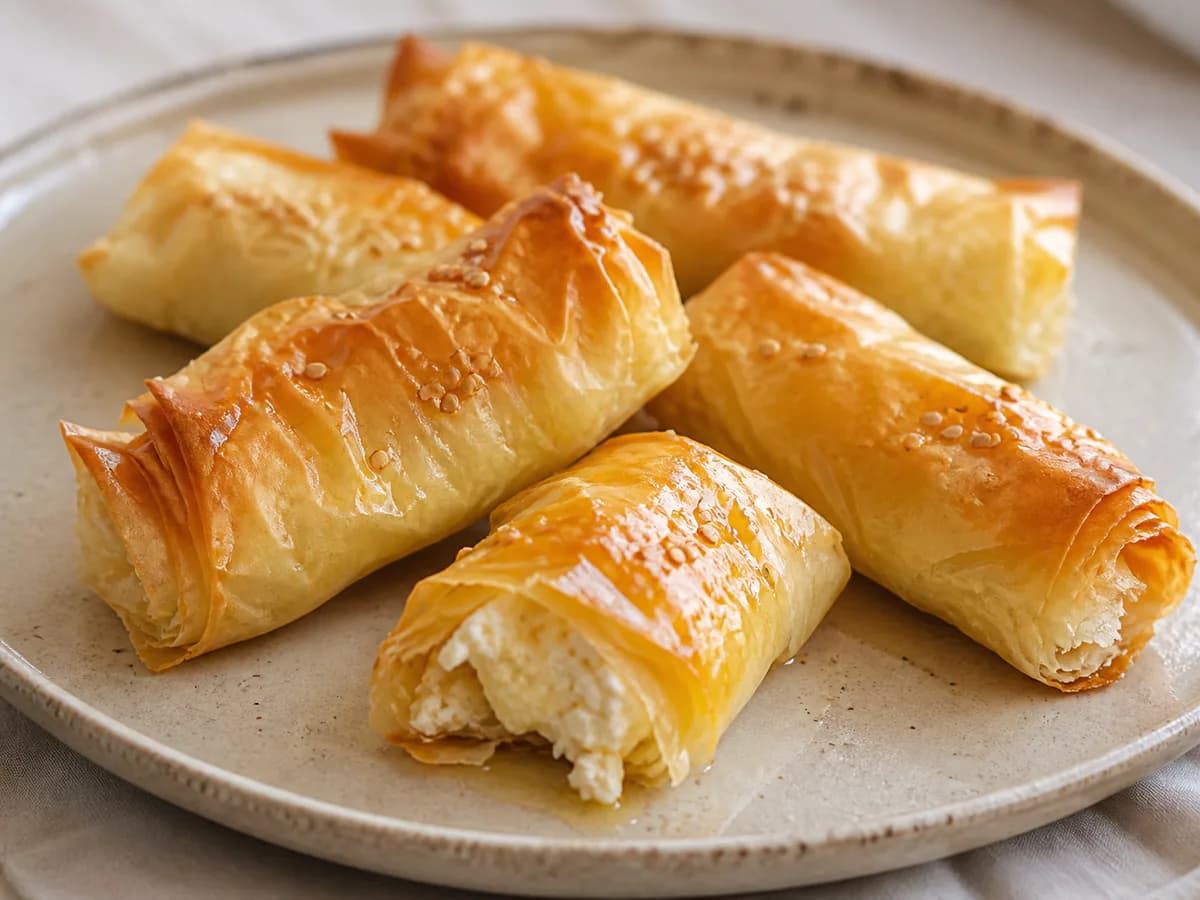 Pastéis de Massa Filo com Queijo de Cabra e Mel