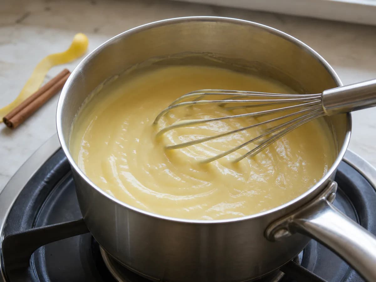 Preparação de Pastéis de Nata Simples de Fazer durante a confeção