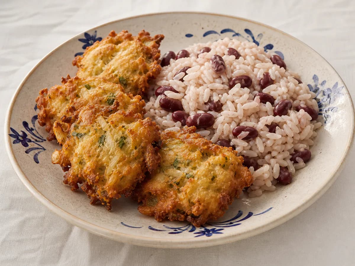 Pataniscas com Arroz de Feijão Carolino