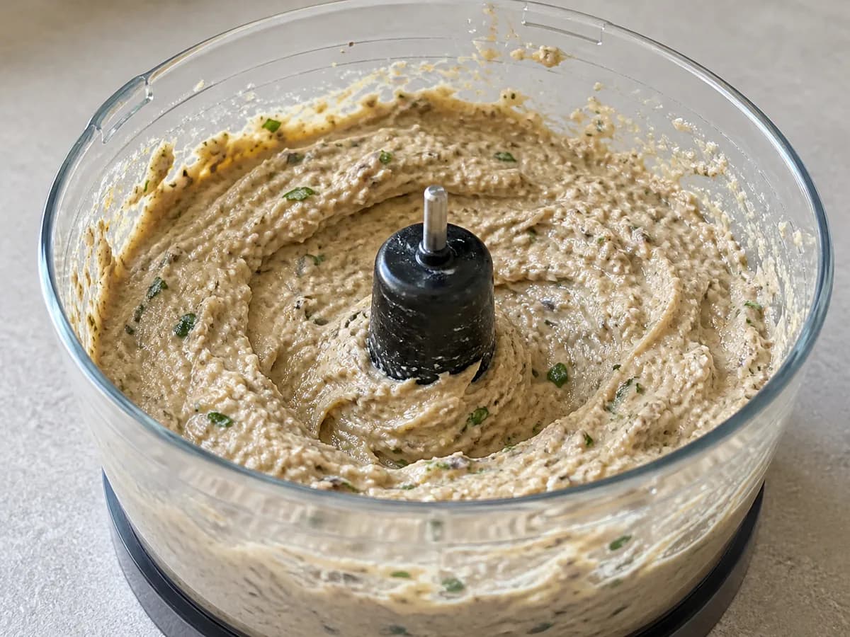 Preparação de Paté de Sardinha Cremoso durante a confeção