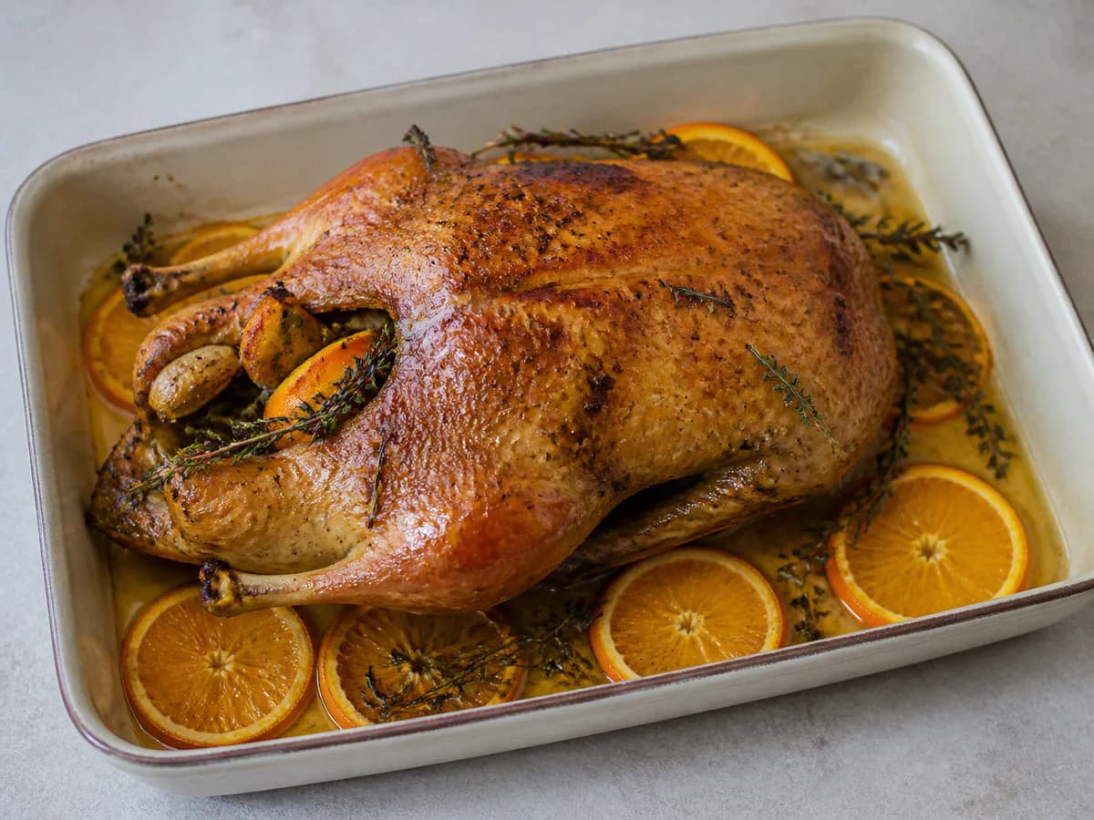Pato Assado no Forno com Laranja