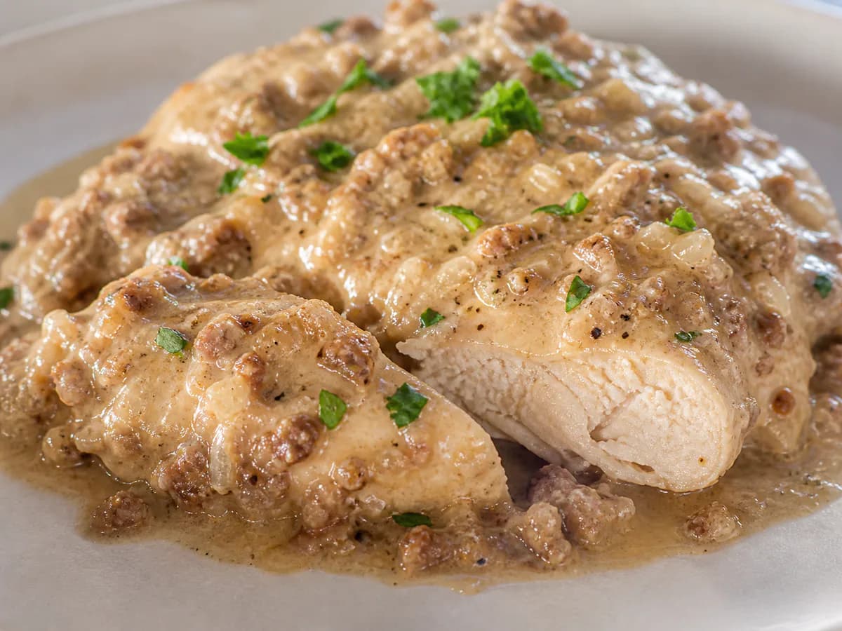 Peitos de Frango no Forno com Molho de Farinheira