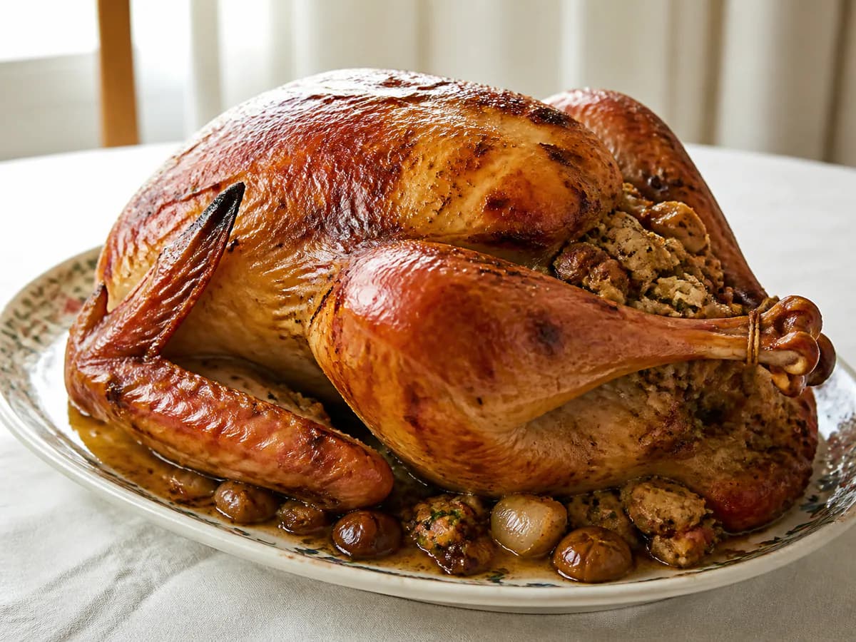 Peru de Natal com Recheio de Castanhas