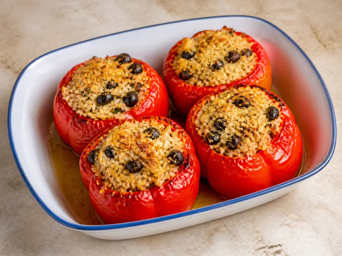 Pimentos Recheados com Atum e Azeitonas