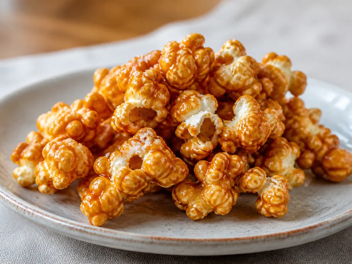 Pormenor de uma porção de Pipocas de Caramelo