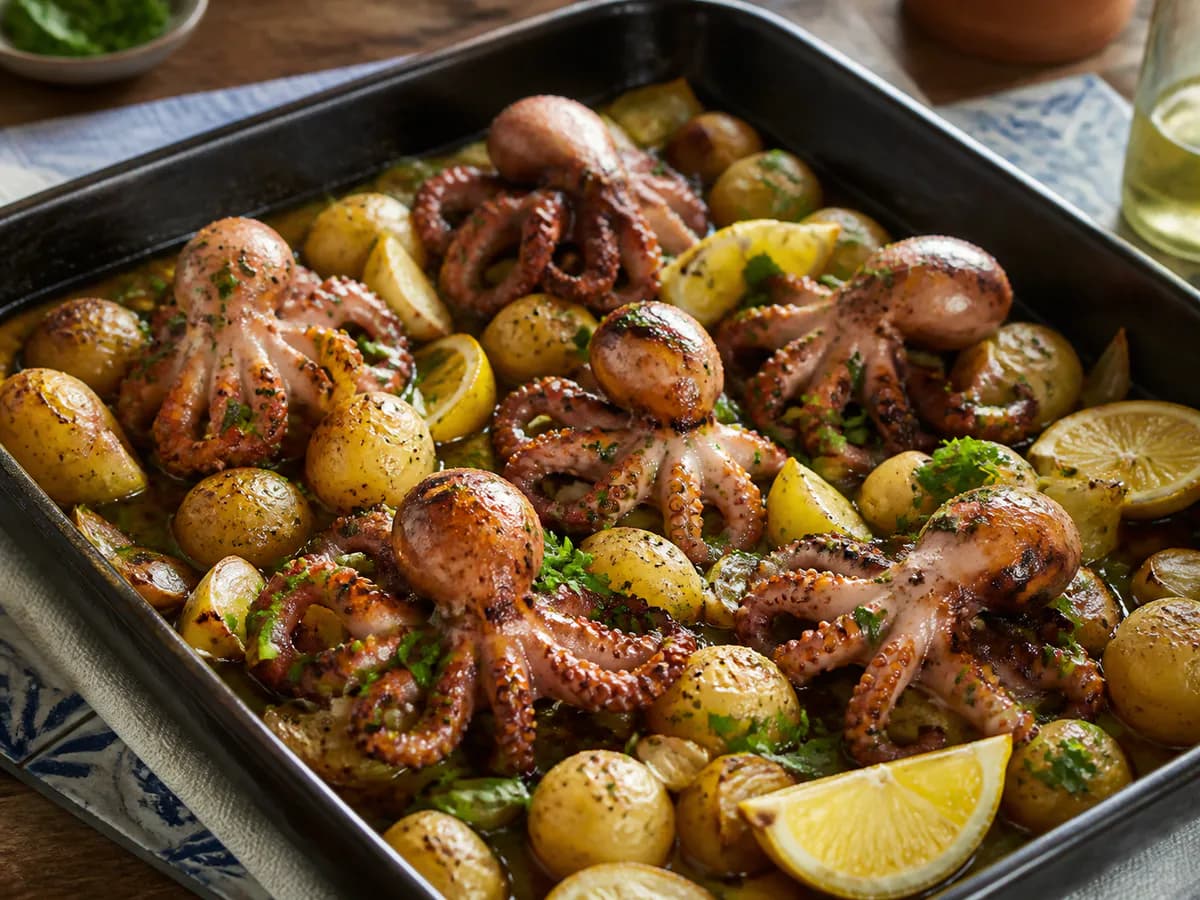 Polvinhos Assados no Forno com Batatas