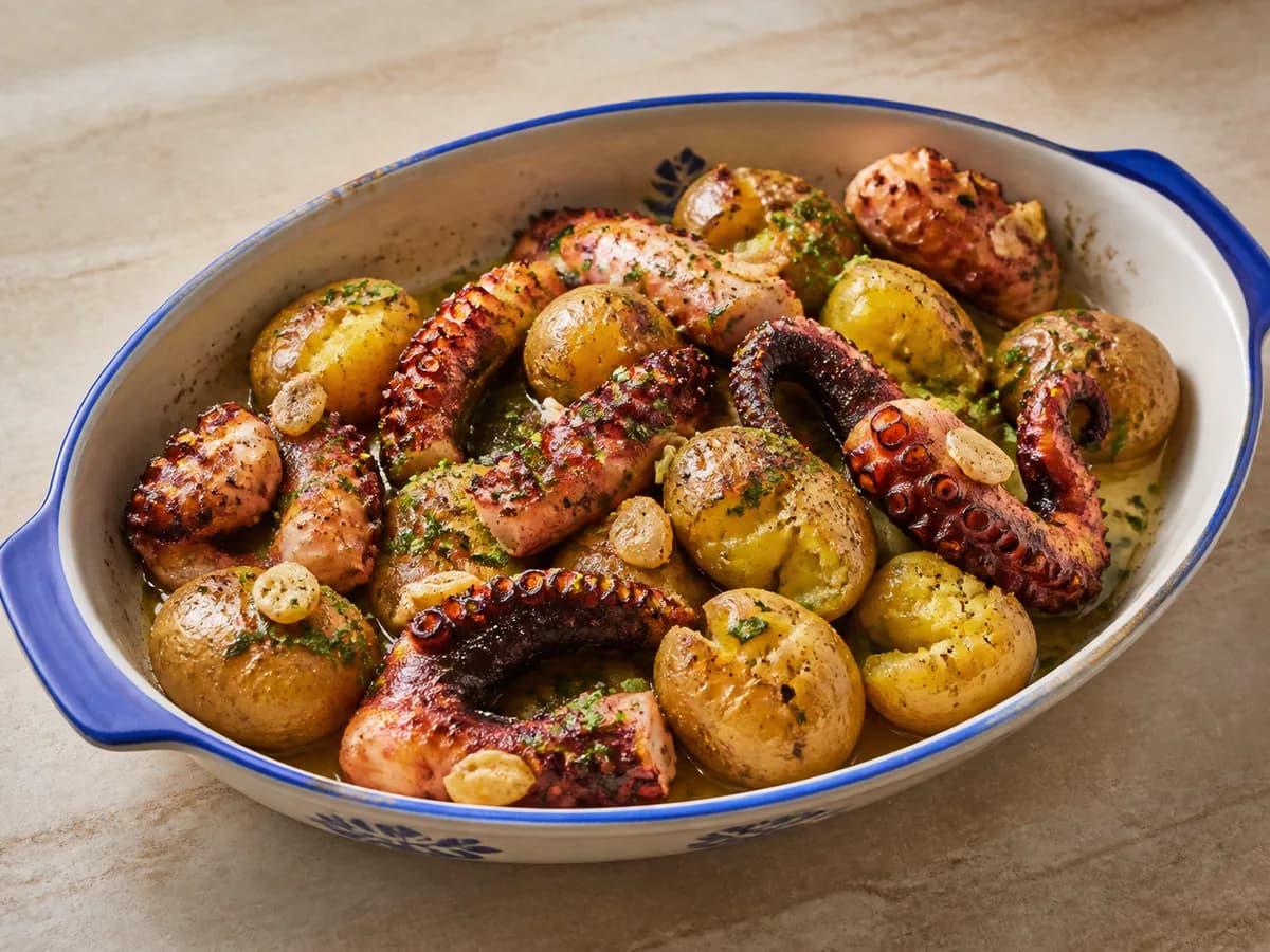 Polvo à Lagareiro com Salsa e Batatinhas