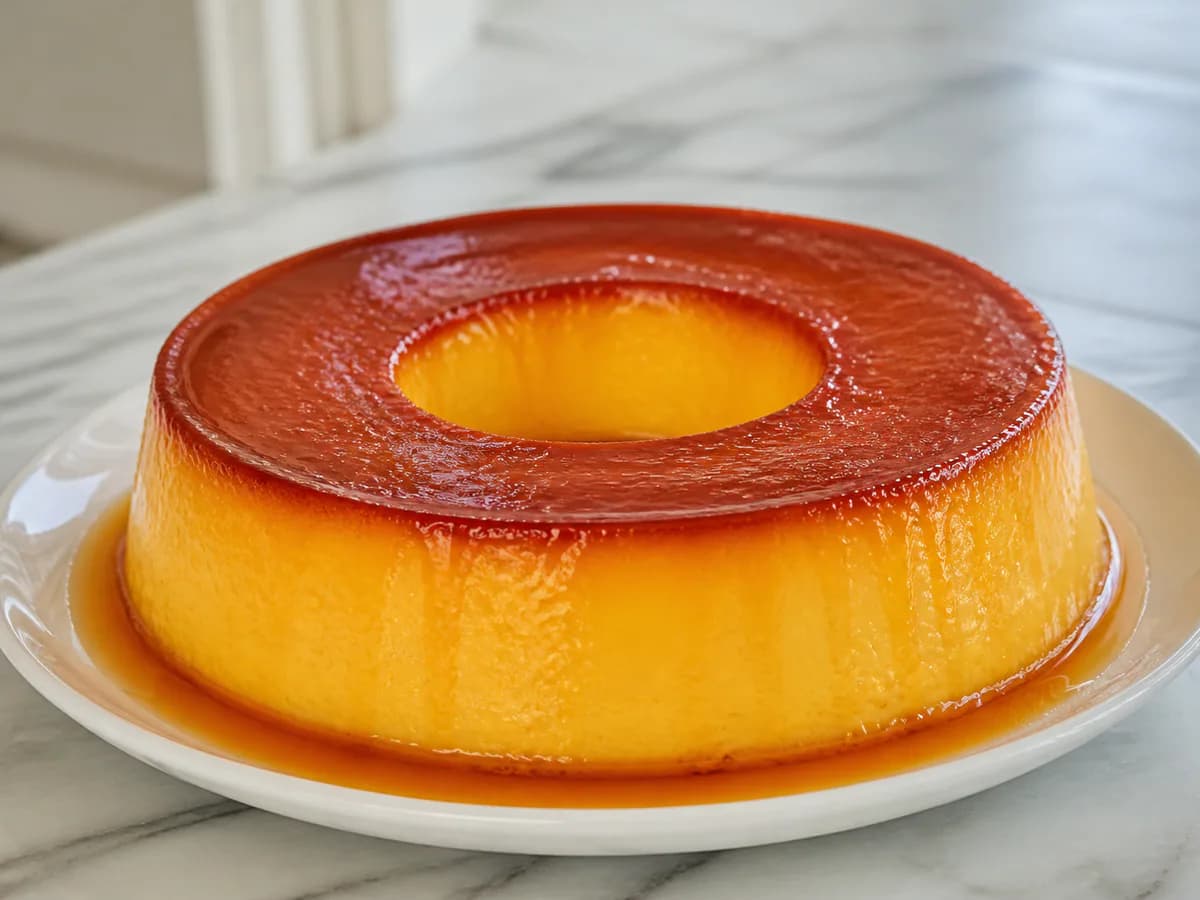 Pudim de Gemas com Caramelo e Limão