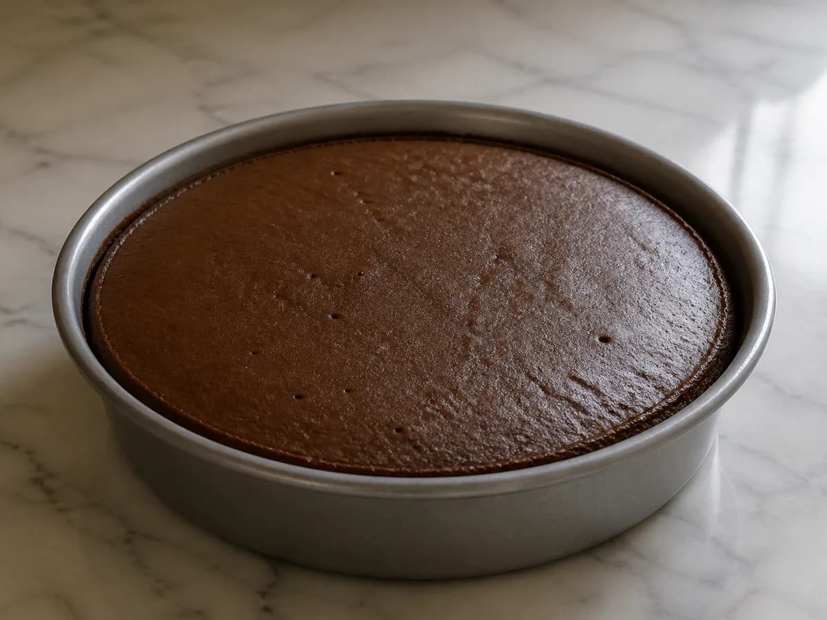 Preparação de Pudim de Chocolate com Leite Creme e Raspas de Chocolate e Laranja durante a confeção