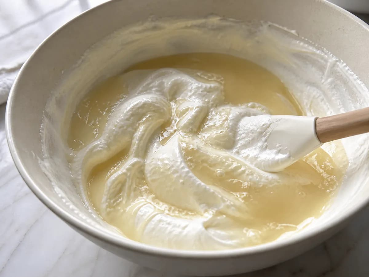 Preparação de Pudim de Morango com Bolacha Maria e Chocolate durante a confeção