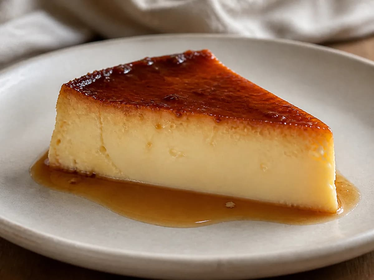 Pormenor de uma porção de Pudim de Natas