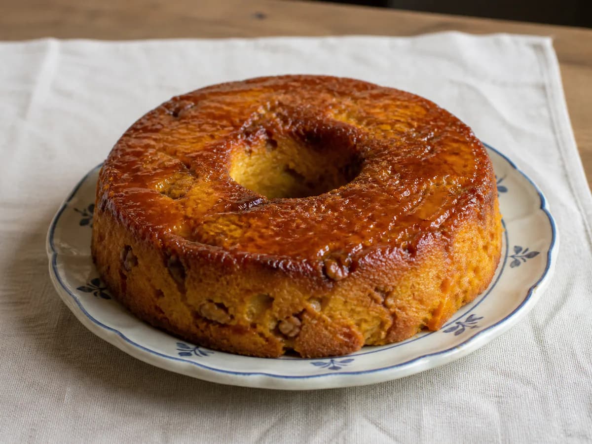 Pudim de Pão com Abóbora e Nozes
