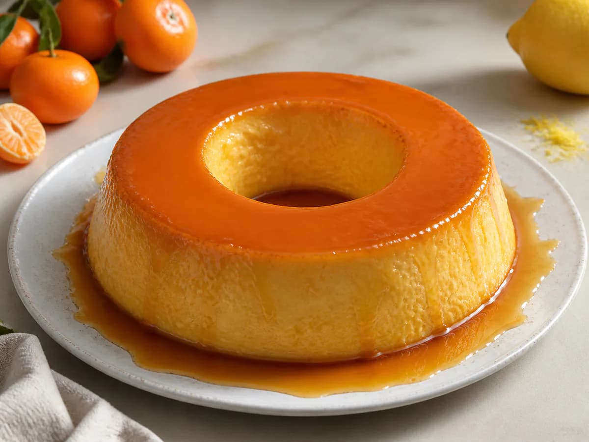 Pudim Flan Mandarim com Ovos e Limão