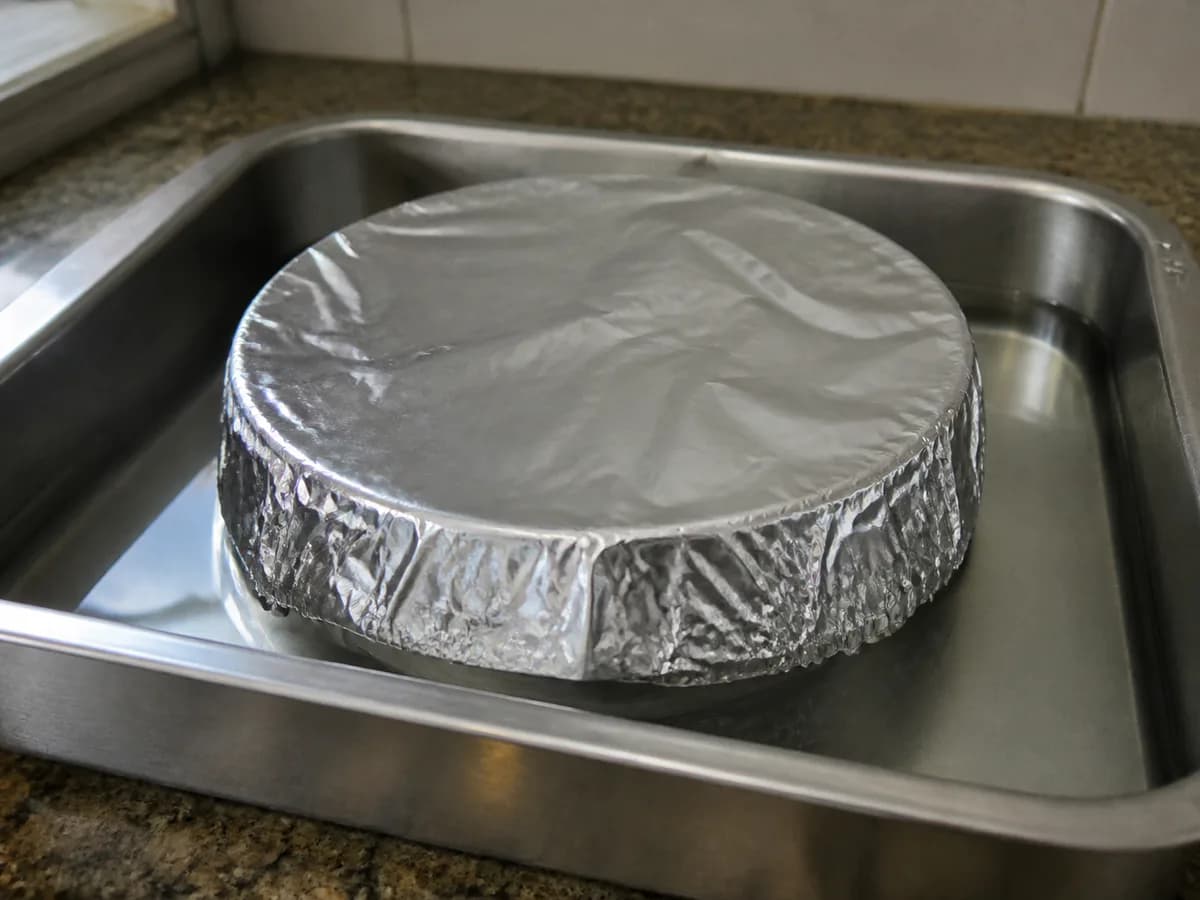 Preparação de Pudim Flan Mandarim com Ovos e Limão durante a confeção