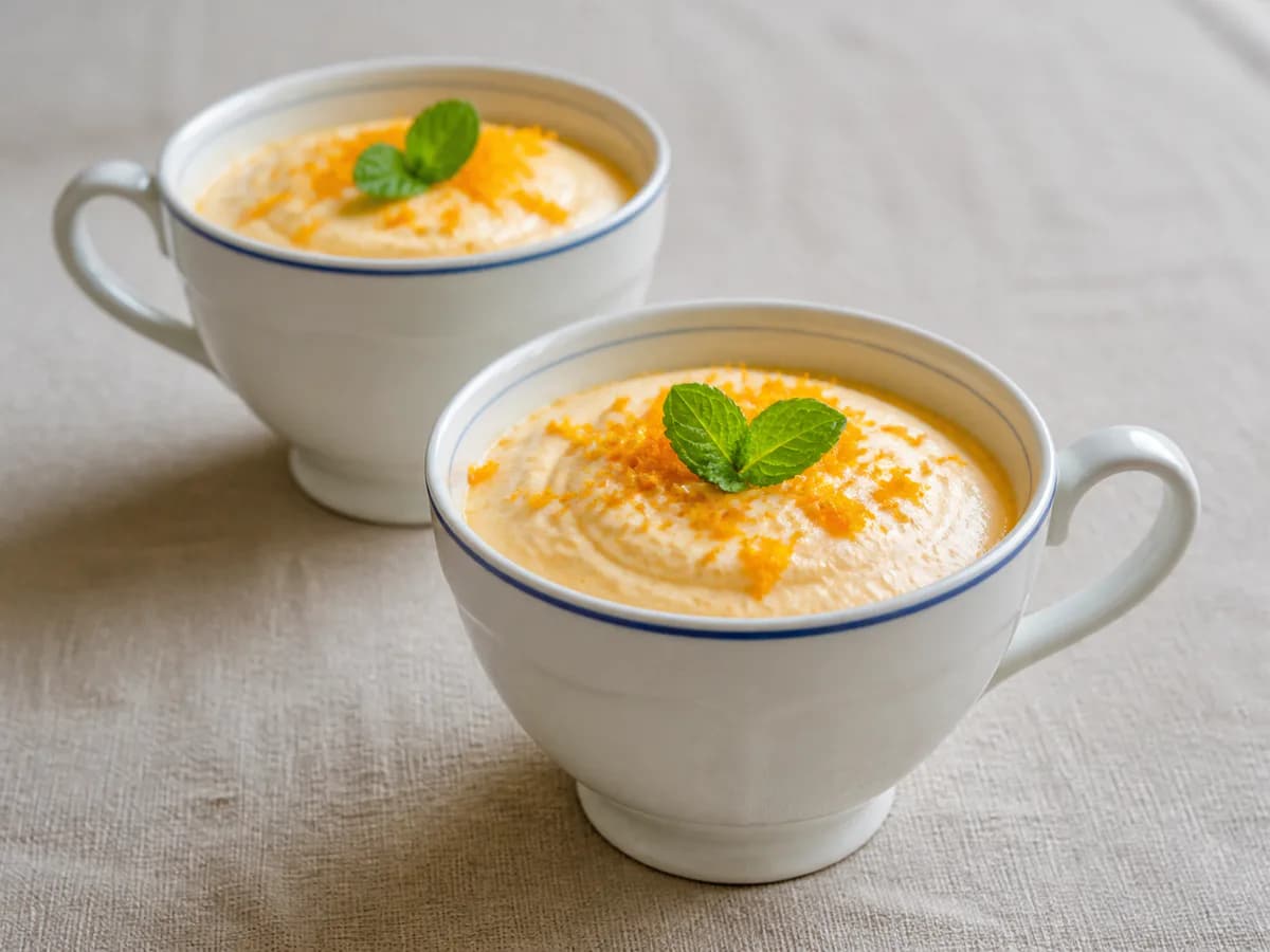 Pudim Mandarim na Chávena com Natas e Café (Sem Forno/Micro-ondas)
