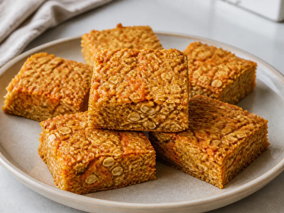 Quadradinhos de Banana, Cenoura e Aveia