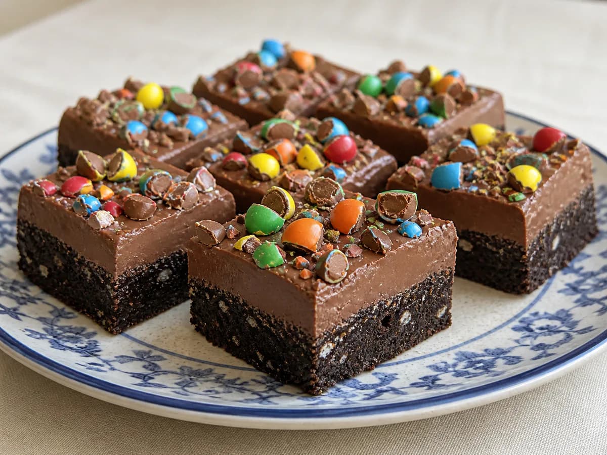 Quadrados Decadentes de Oreo e M&M's