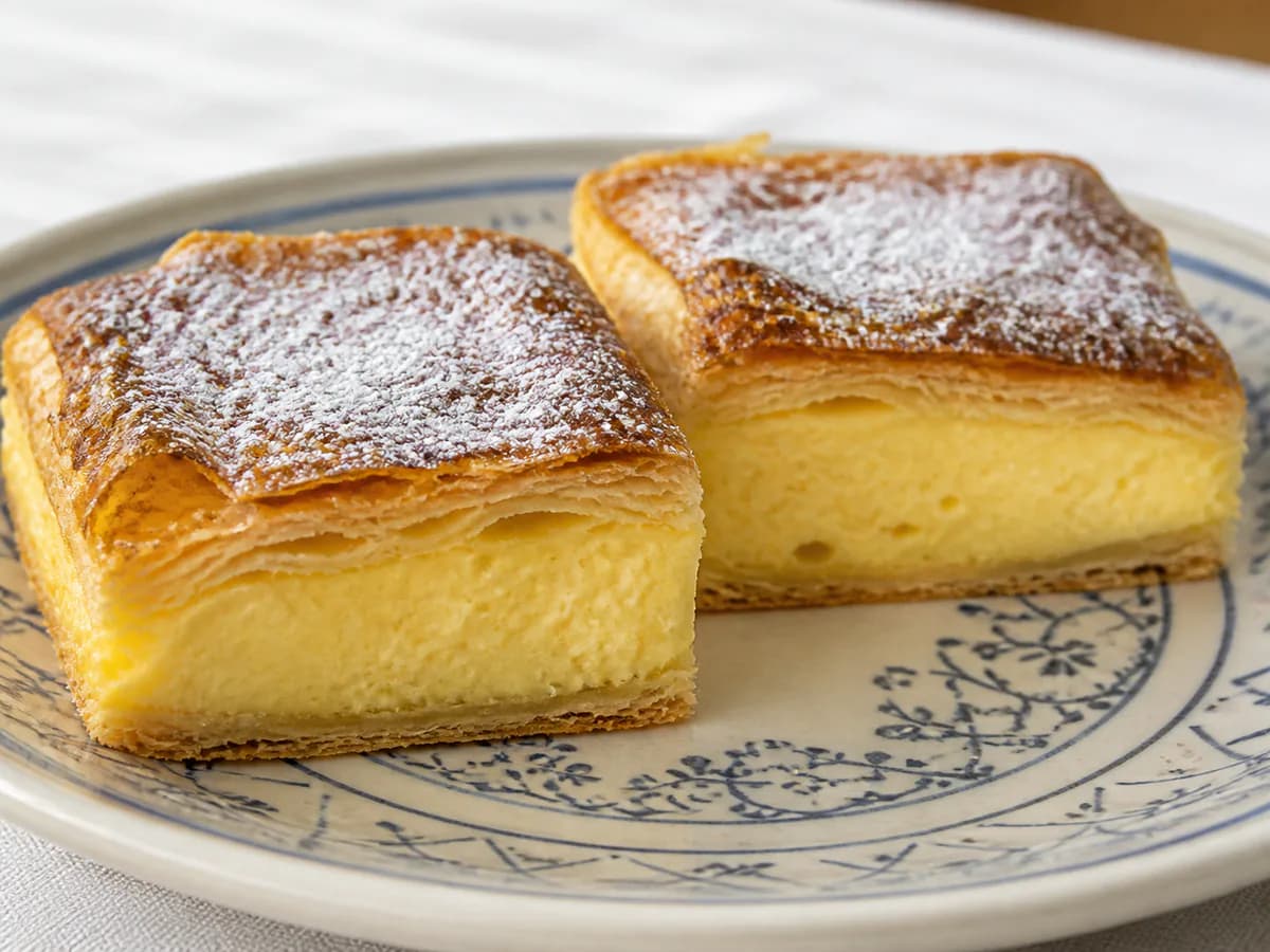 Pormenor de uma porção de Quadrados Nata Laranja