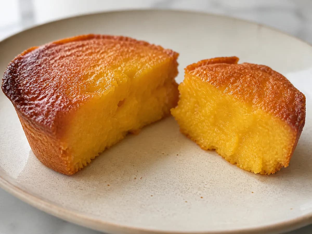 Pormenor de uma porção de Queijadas de Laranja