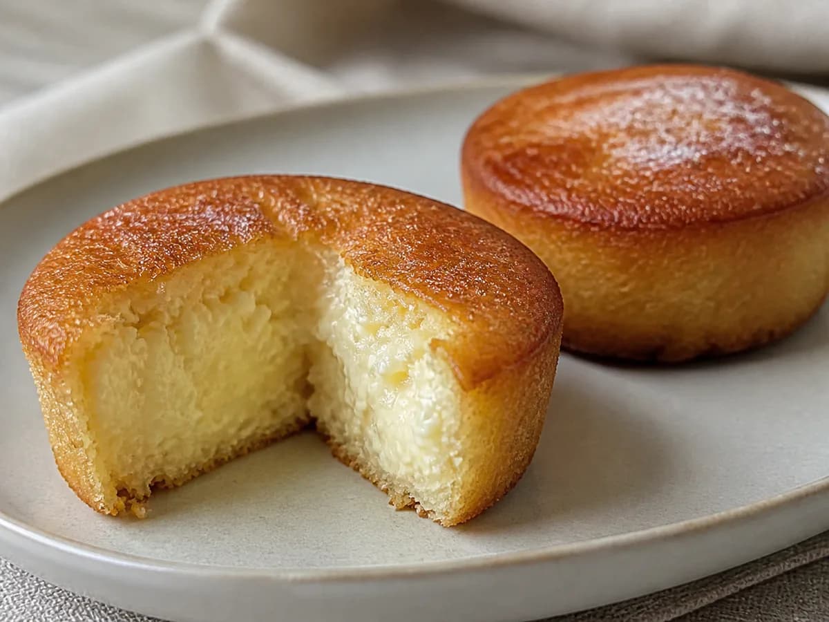 Pormenor de uma porção de Queijadinhas de Baunilha