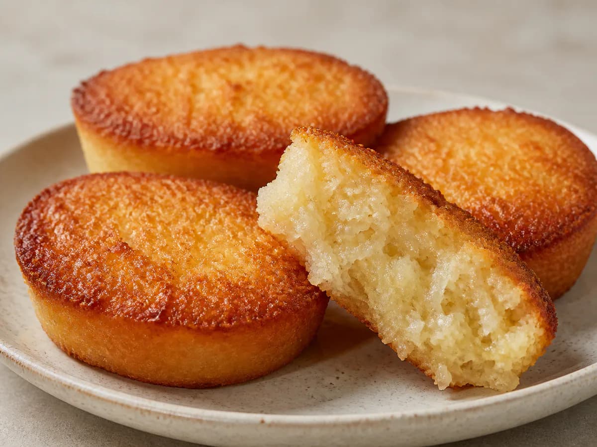 Pormenor de uma porção de Queijadinhas de Coco