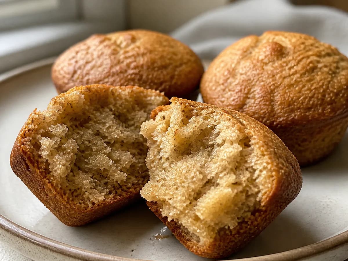 Pormenor de uma porção de Queques de Aveia e Banana Saudáveis e Deliciosos