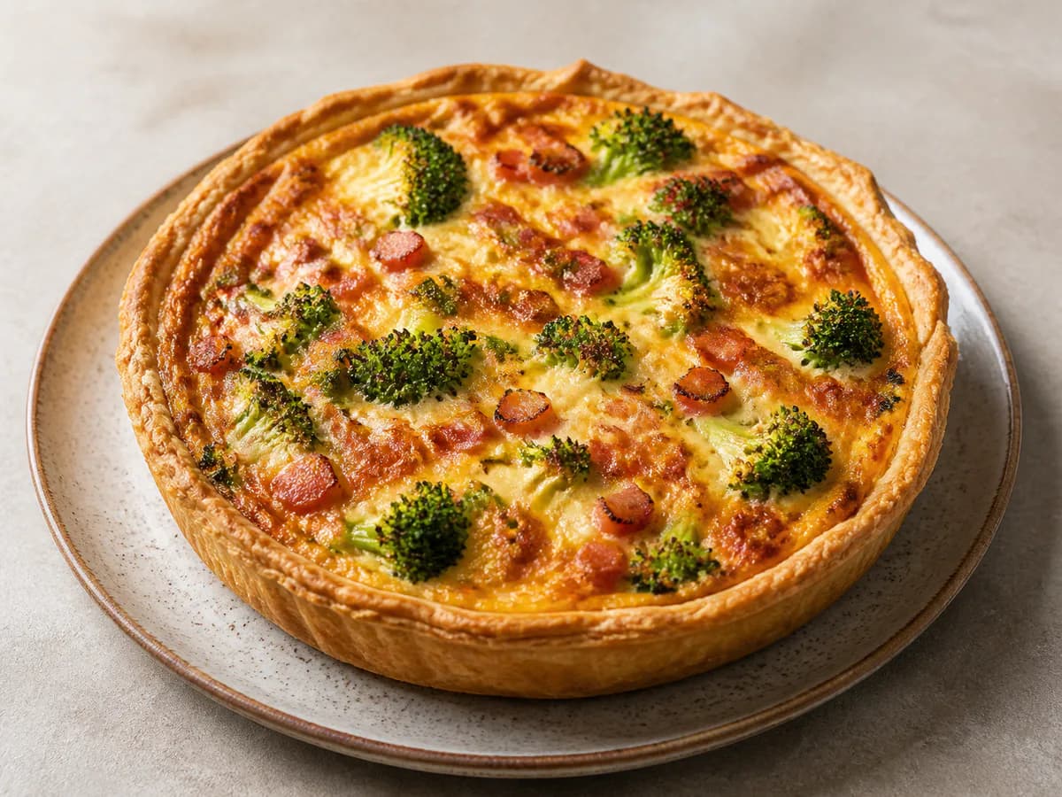 Quiche de Bacon e Brócolos