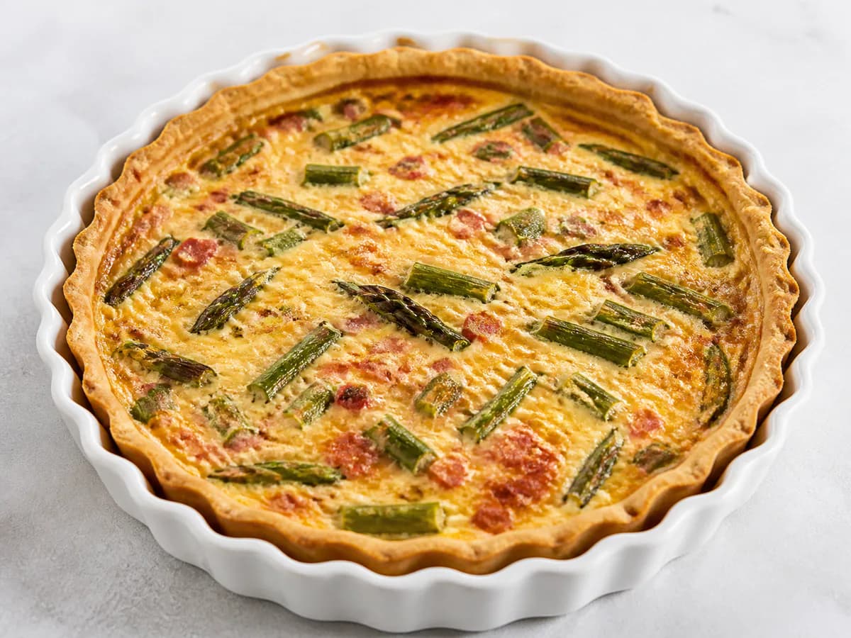 Quiche de Espargos e Presunto