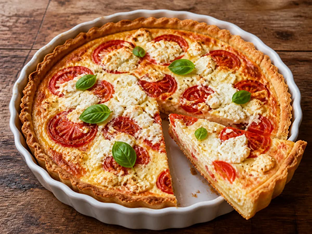 Quiche de Tomate e Queijo Fresco