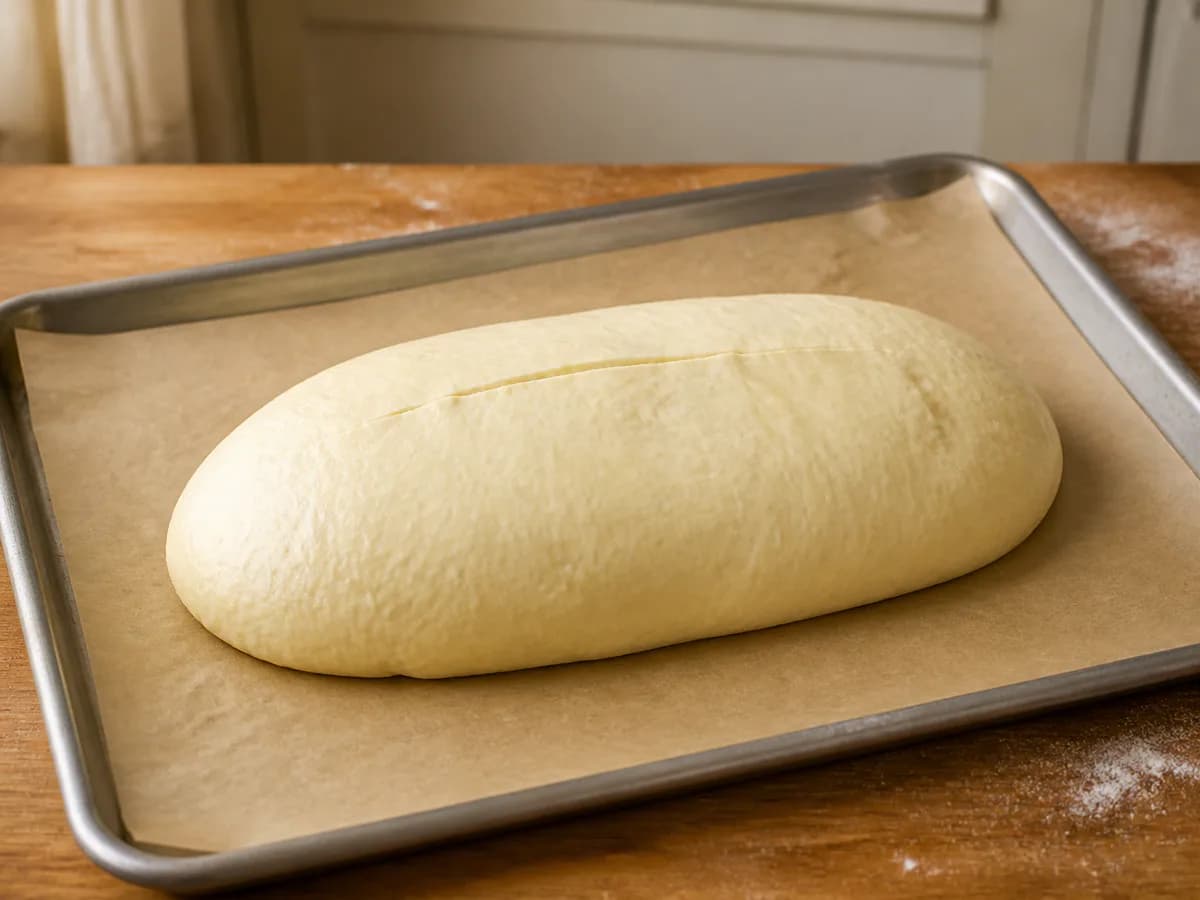 Preparação de Pão Caseiro Pincelado com Gema durante a confeção