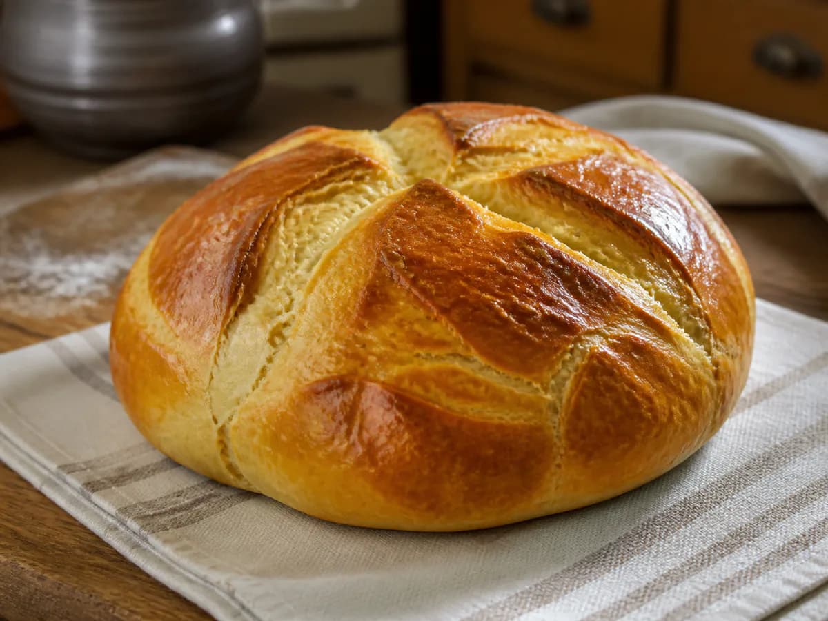 Pão Caseiro Pincelado com Gema