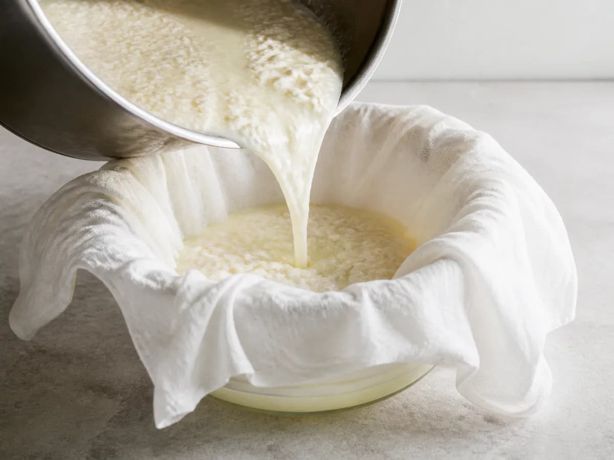 Preparação de Requeijão Sem Lactose Caseiro durante a confeção