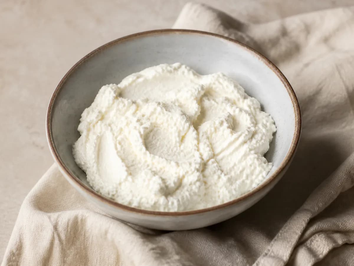 Pormenor de uma porção de Requeijão Sem Lactose Caseiro